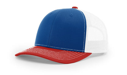 Richardson 112 Trucker Hat Tri Royal/White/Red