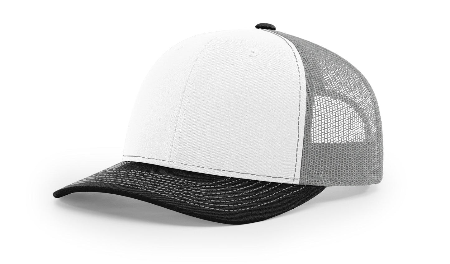 Richardson 112 Trucker Hat Tri White/Aluminum/Black
