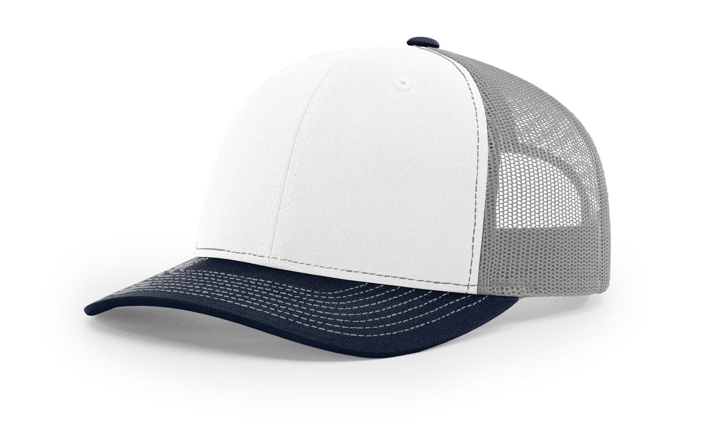 Richardson 112 Trucker Hat Tri White/Aluminum/Navy