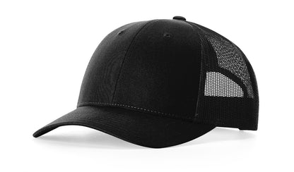 Richardson 115 Low Pro Trucker Hat in Black