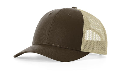Richardson 115 Low Pro Trucker Hat in Brown/Khaki