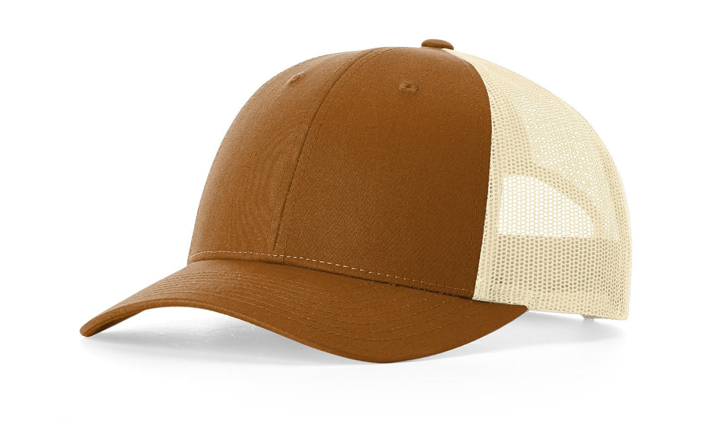 Richardson 115 Low Pro Trucker Hat in Caramel/Birch