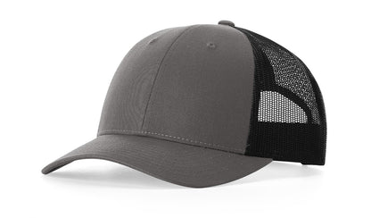 Richardson 115 Low Pro Trucker Hat in Charcoal/Black