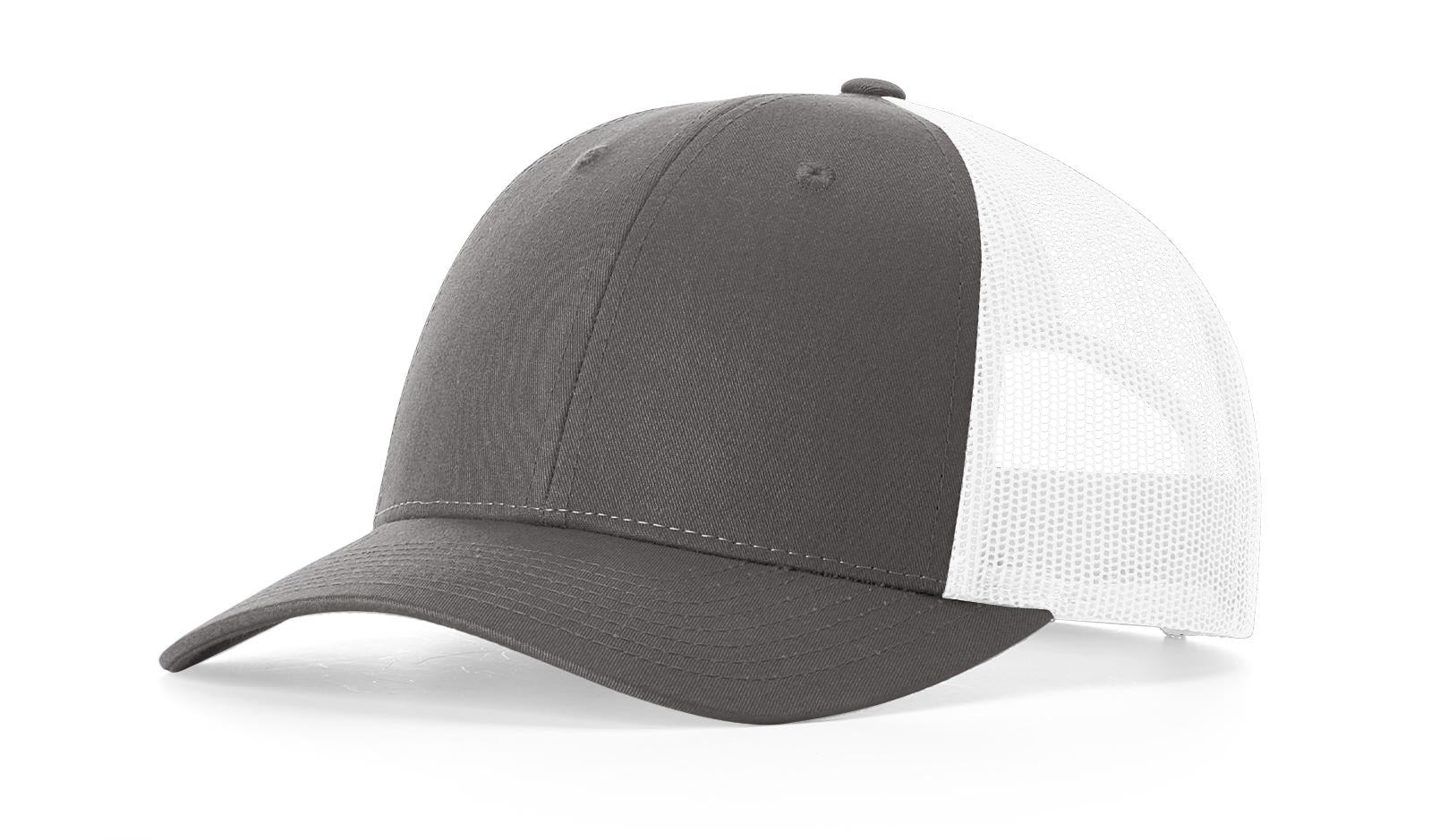 Richardson 115 Low Pro Trucker Hat in Charcoal/White