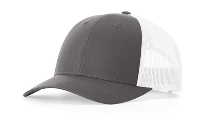 Richardson 115 Low Pro Trucker Hat in Charcoal/White
