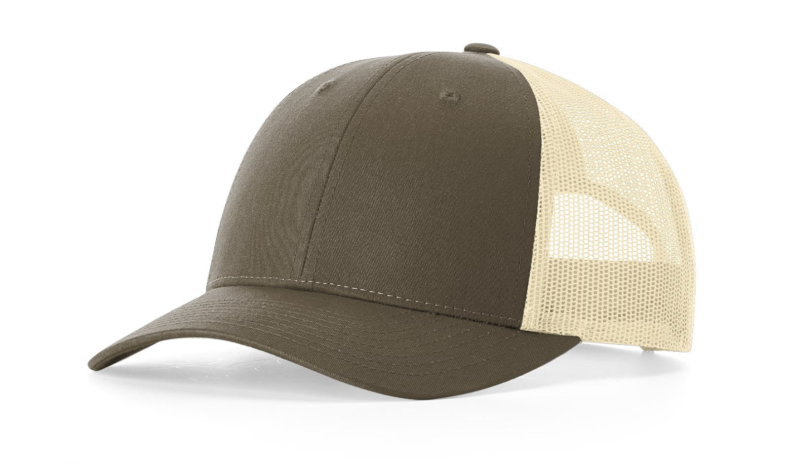 Richardson 115 Low Pro Trucker Hat in Chocolate Chip/Birch