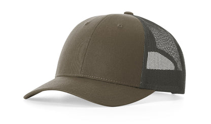 Richardson 115 Low Pro Trucker Hat in Chocolate Chip/Grey Brown
