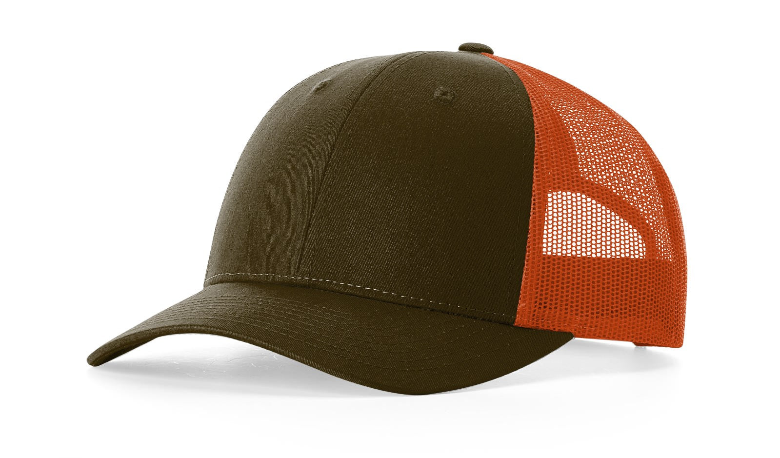 Richardson 115 Low Pro Trucker Hat in Dark Loden/Jaffa Orange