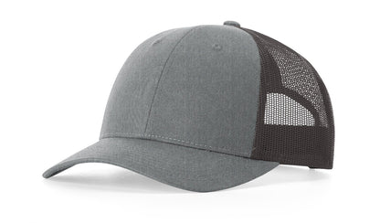 Richardson 115 Low Pro Trucker Hat in Heather Grey/Dark Charcoal