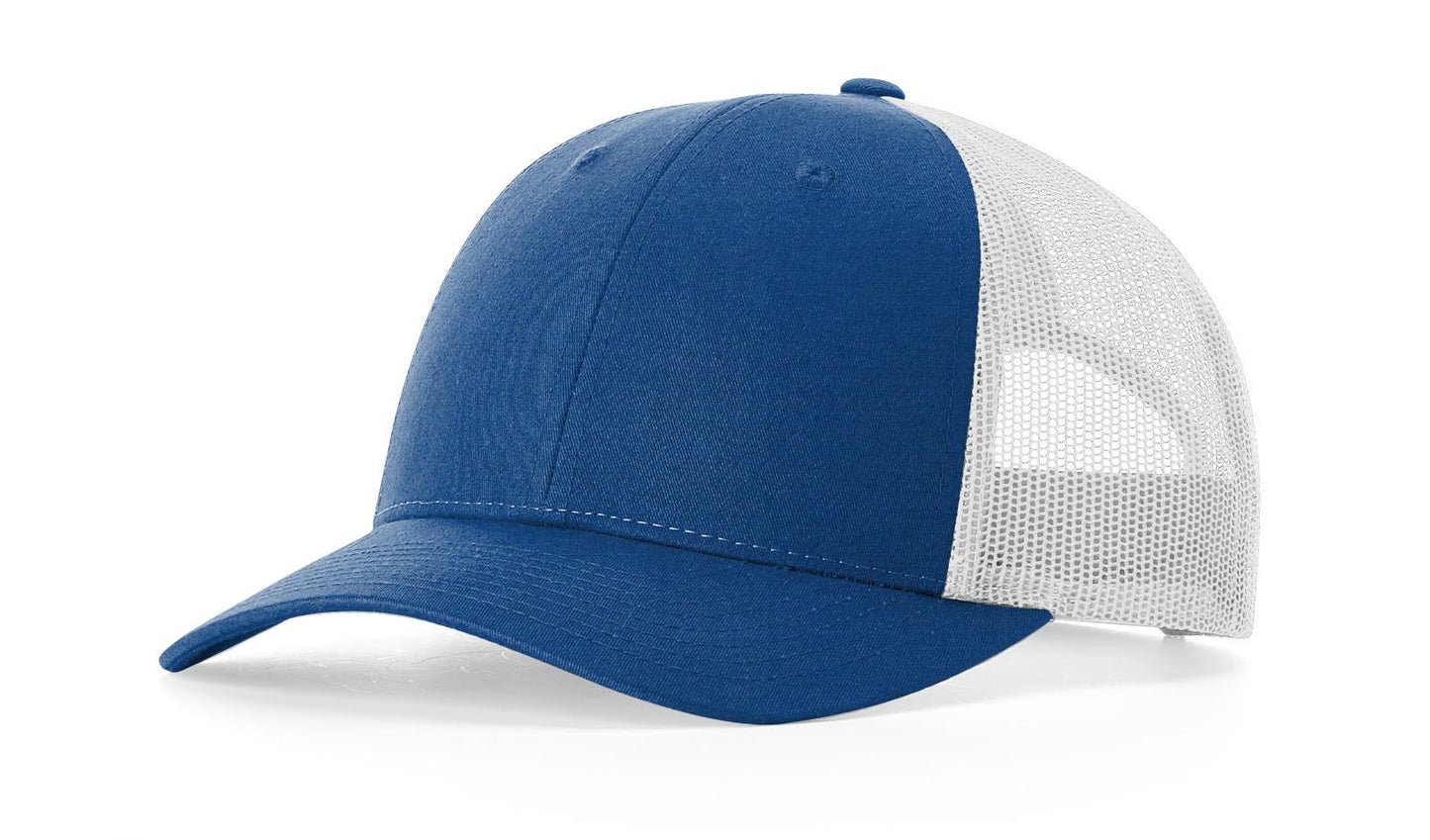 Richardson 115 Low Pro Trucker Hat in Royal Heather/Light Grey