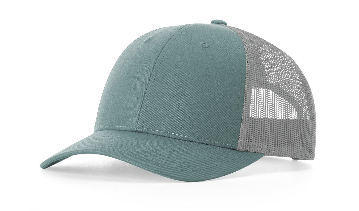Richardson 115 Low Pro Trucker Hat in Smoke Blue/Aluminum