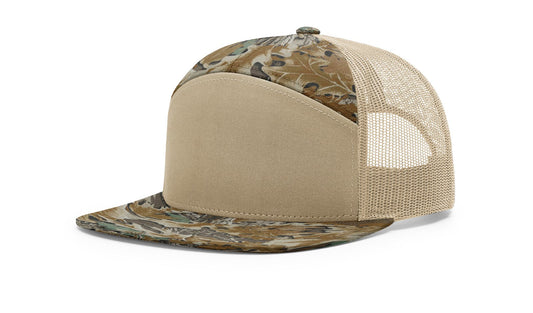 Richardson 168P Printed Seven Panel Trucker Hat - Realtree Advantage/DK Khaki