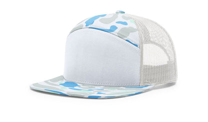 Richardson 168P Printed Seven Panel Trucker Hat - Saltwater Duck Camo/Ice Grey