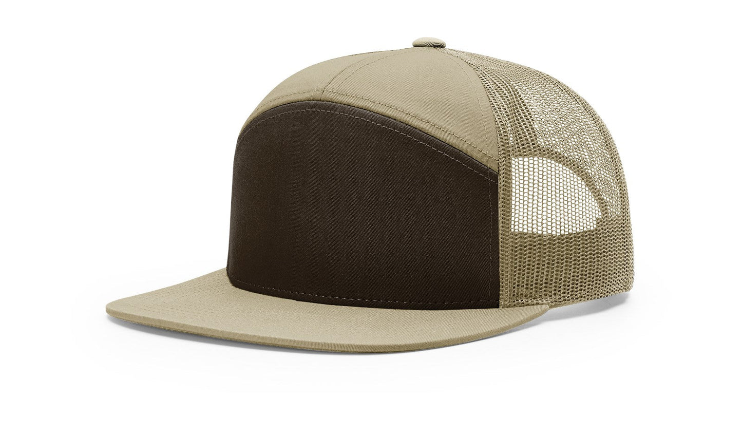 Richardson 168 Seven Panel Trucker Hat - Alternate Brown/Khaki