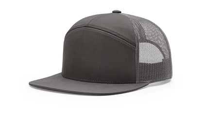 Richardson 168 Seven Panel Trucker Hat - Solid Charcoal