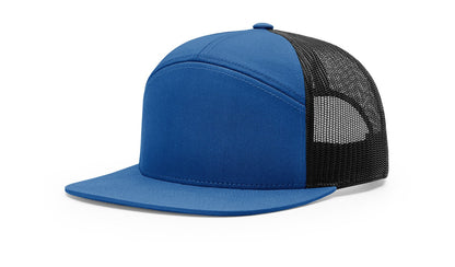 Richardson 168 Seven Panel Trucker Hat - Split Royal/Black