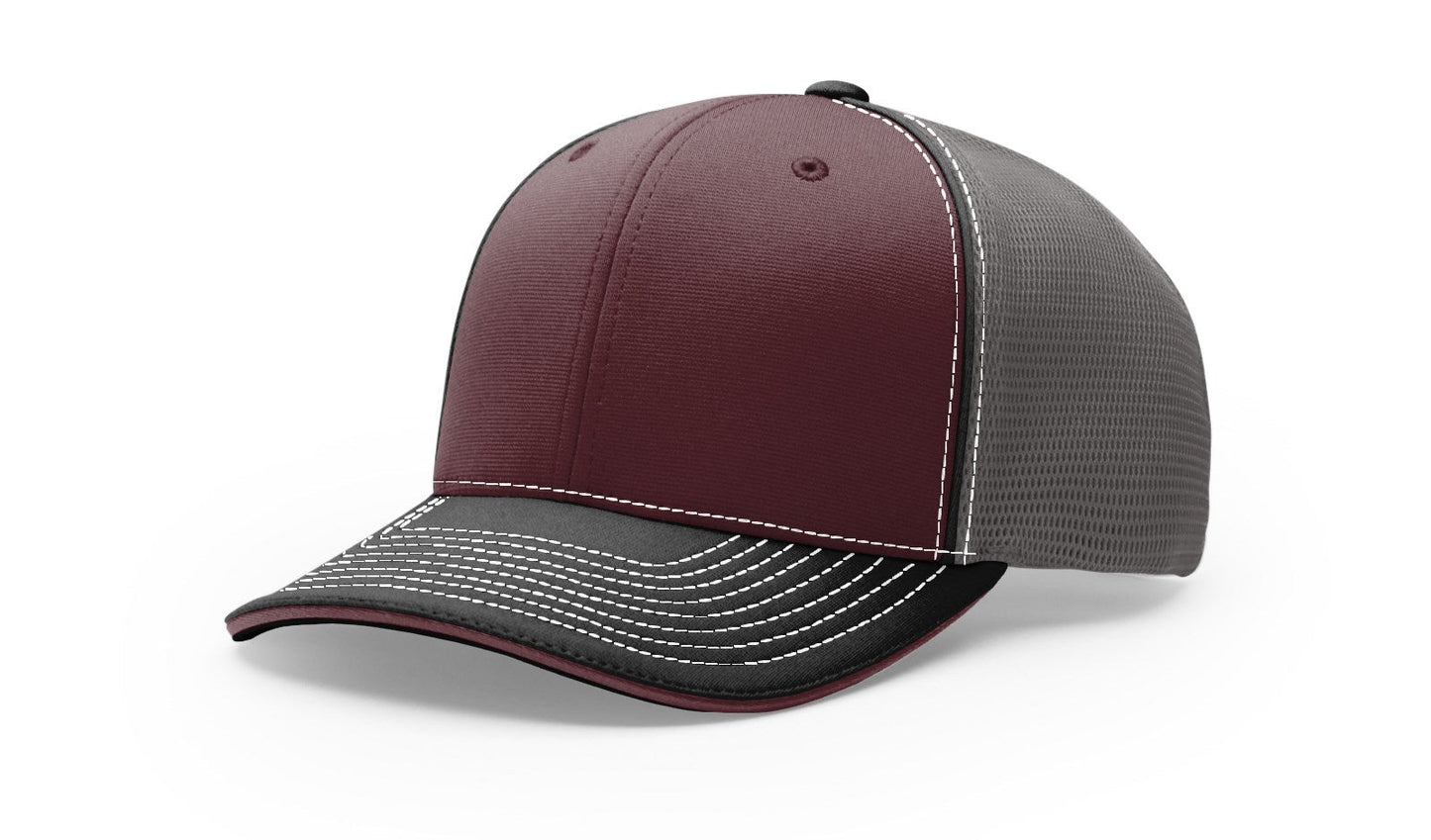 Richardson 172 Pulse Sportmesh R-Flex Hat - Tri Maroon/Charcoal/Black