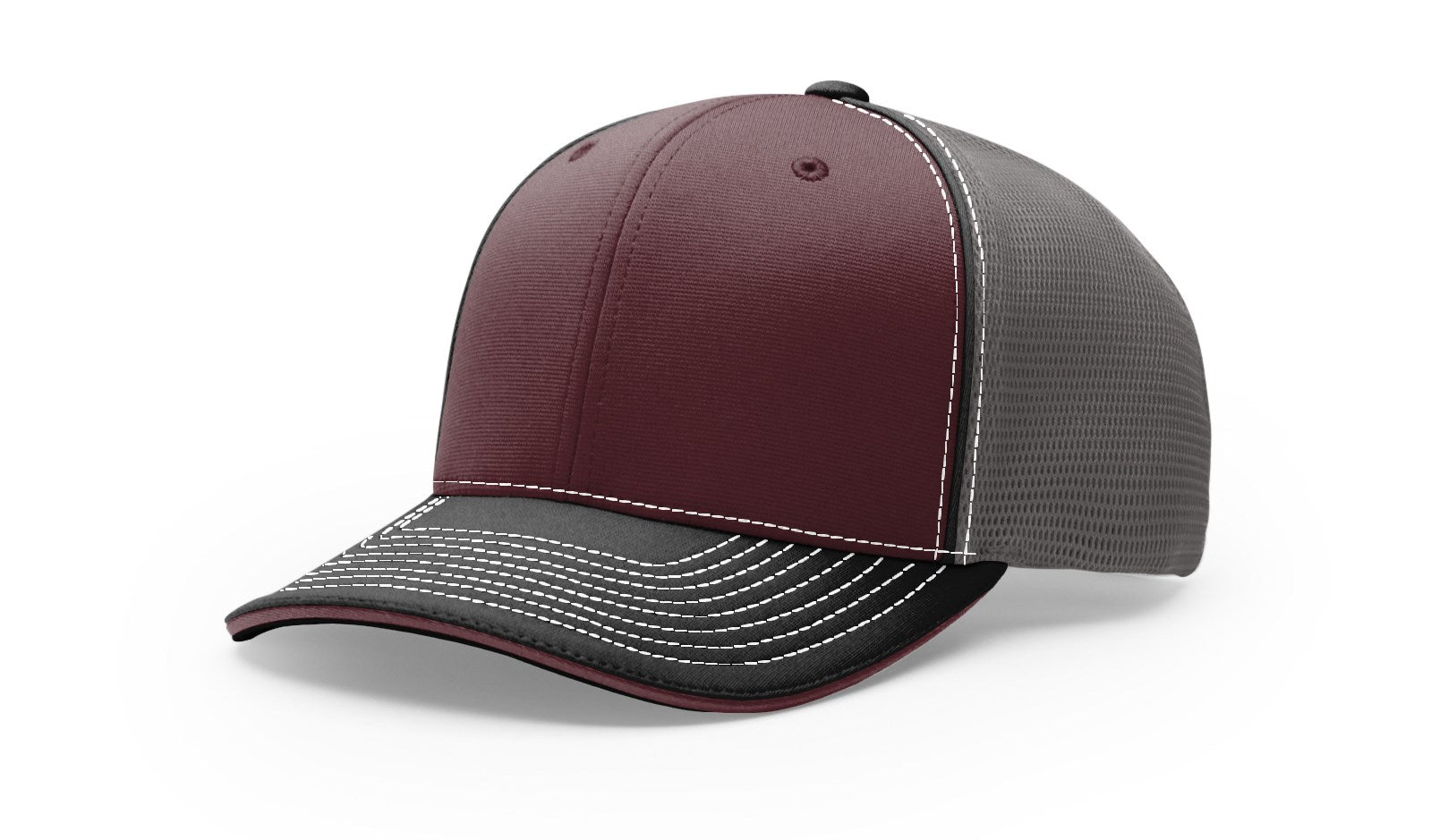 Richardson 172 Pulse Sportmesh R-Flex Hat - Tri Maroon/Charcoal/Black