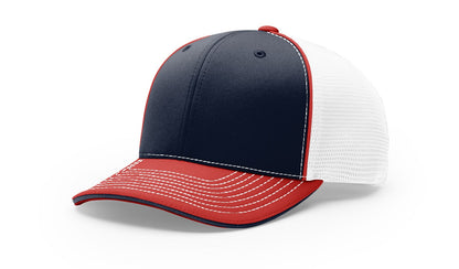 Richardson 172 Pulse Sportmesh R-Flex Hat - Tri Navy/White/Red