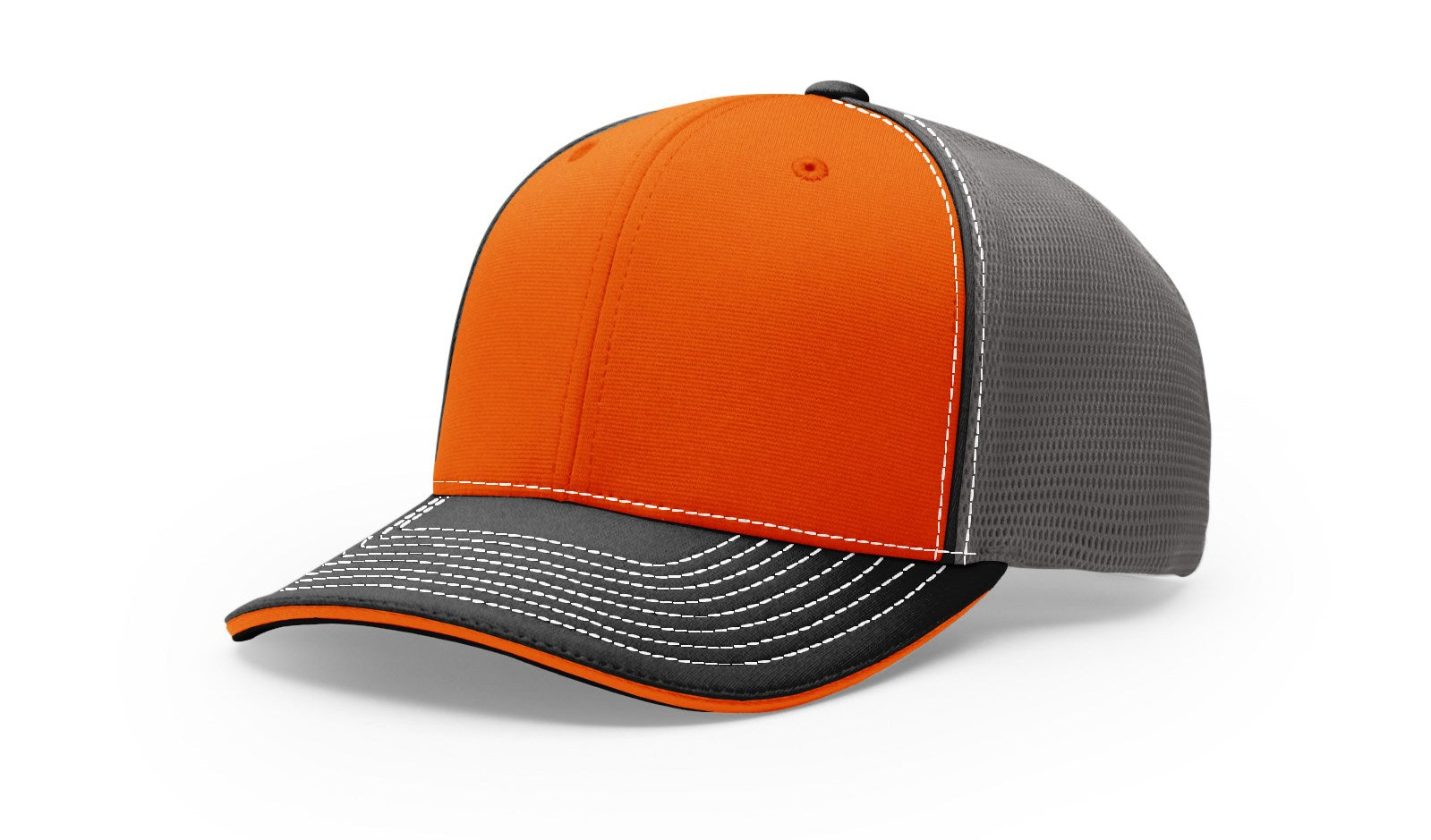 Richardson 172 Pulse Sportmesh R-Flex Hat - Tri Orange/Charcoal/Black