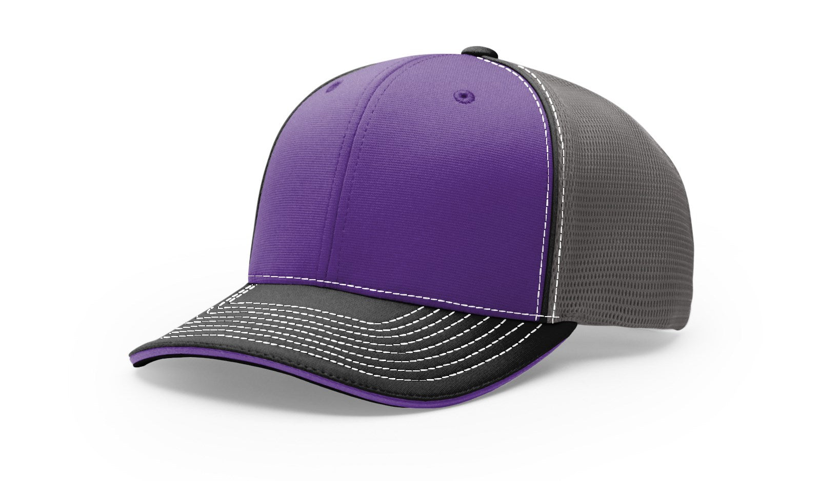 Richardson 172 Pulse Sportmesh R-Flex Hat - Tri Purple/Charcoal/Black