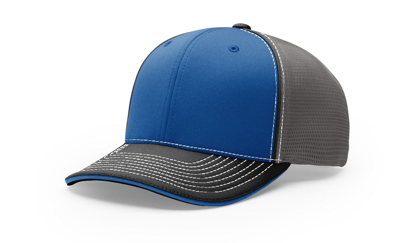 Richardson 172 Pulse Sportmesh R-Flex Hat - Tri Royal/Charcoal/Black
