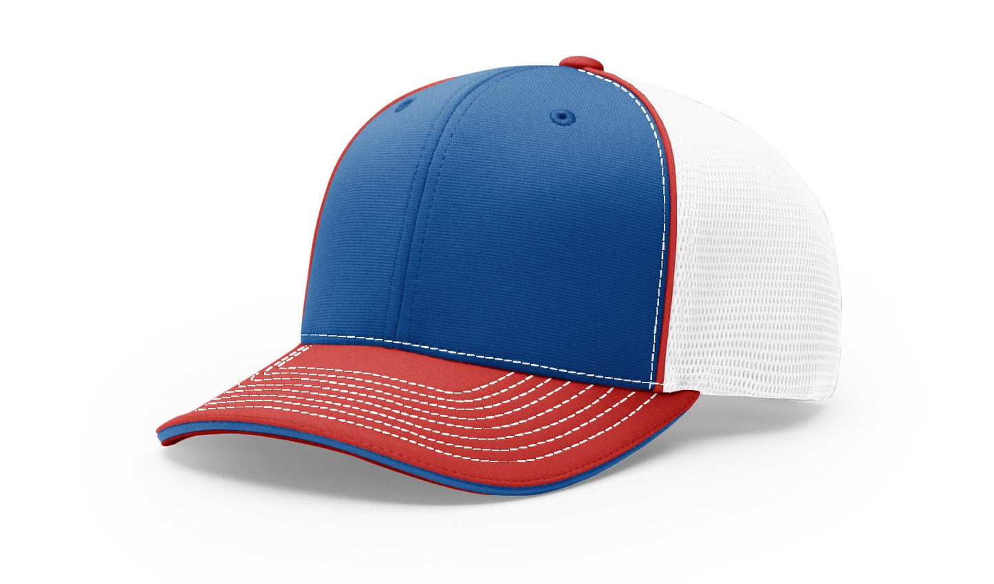 Richardson 172 Pulse Sportmesh R-Flex Hat - Tri Royal/White/Red