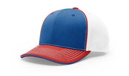 Richardson 172 Pulse Sportmesh R-Flex Hat - Tri Royal/White/Red