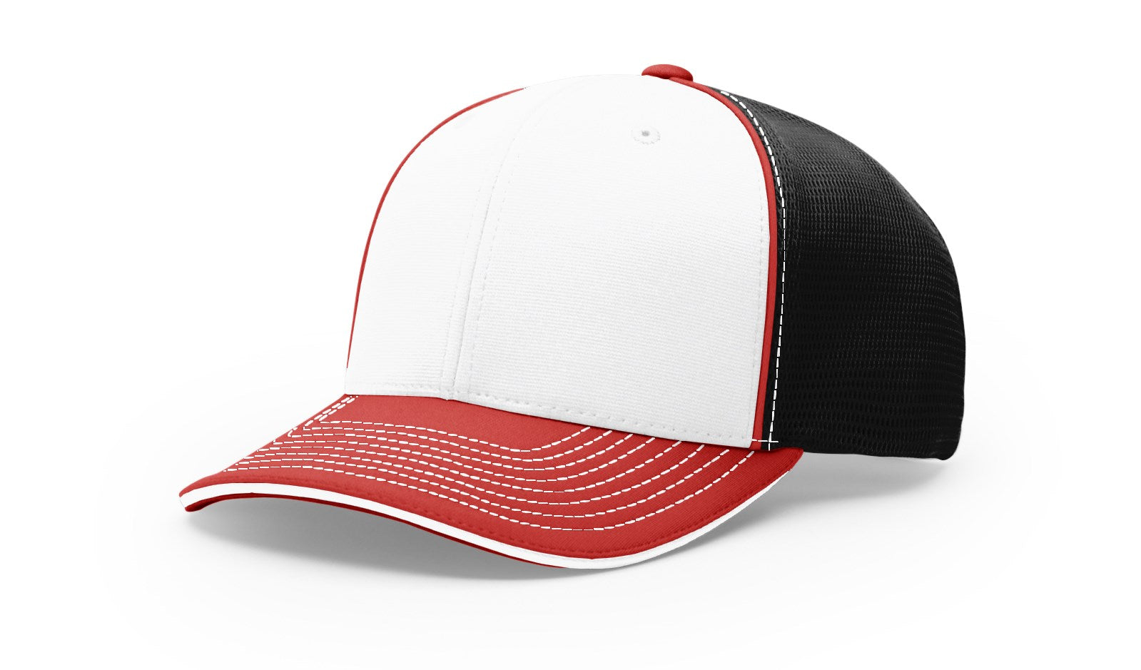 Richardson 172 Pulse Sportmesh R-Flex Hat - Tri White/Black/Red