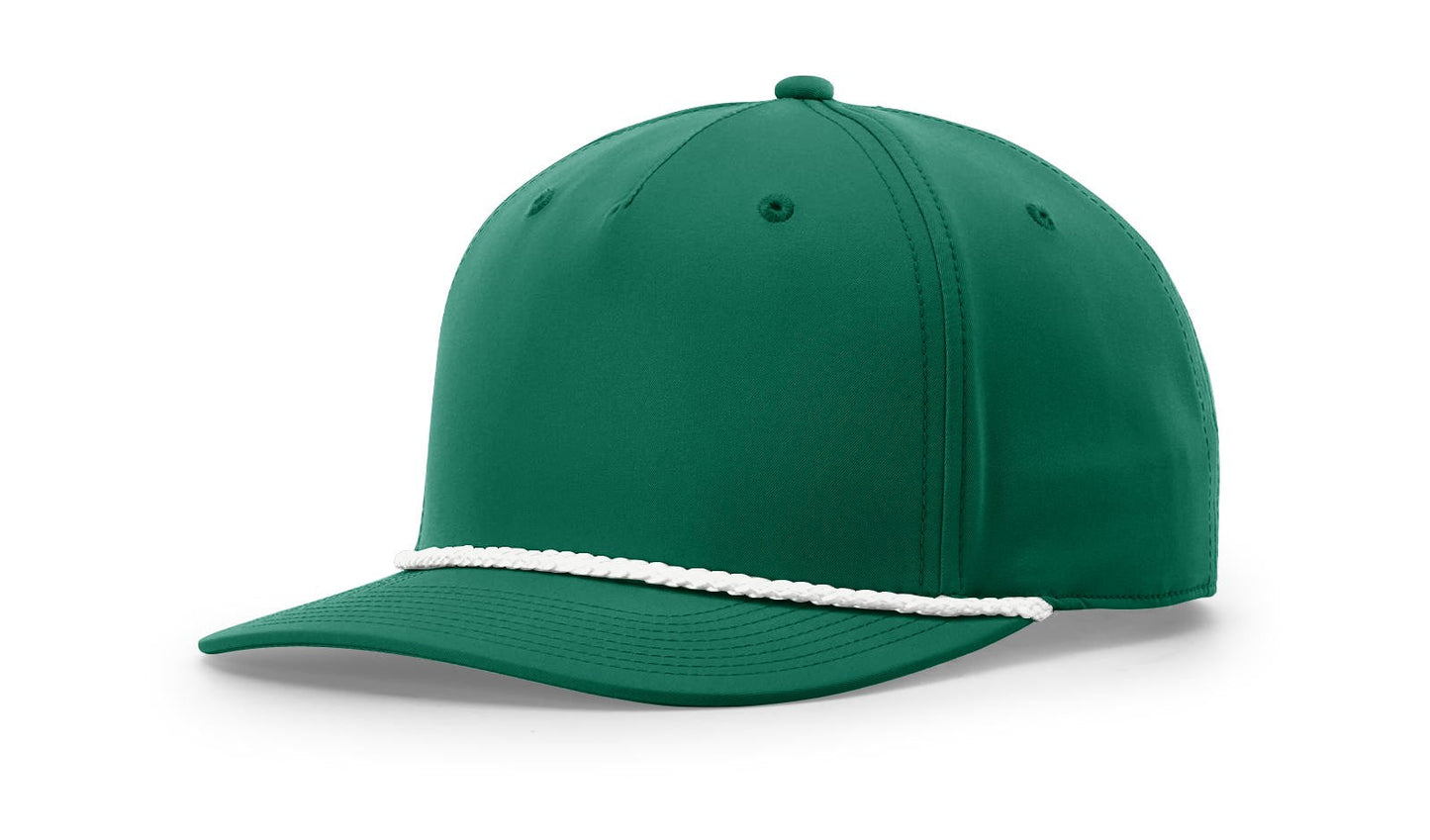 Richardson 258 Five Panel Classic Rope Cap in Kelly/White