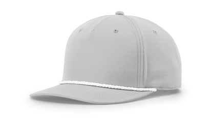 Richardson 258 Five Panel Classic Rope Cap in Light Grey/White