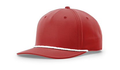 Richardson 258 Five Panel Classic Rope Cap in Red/White