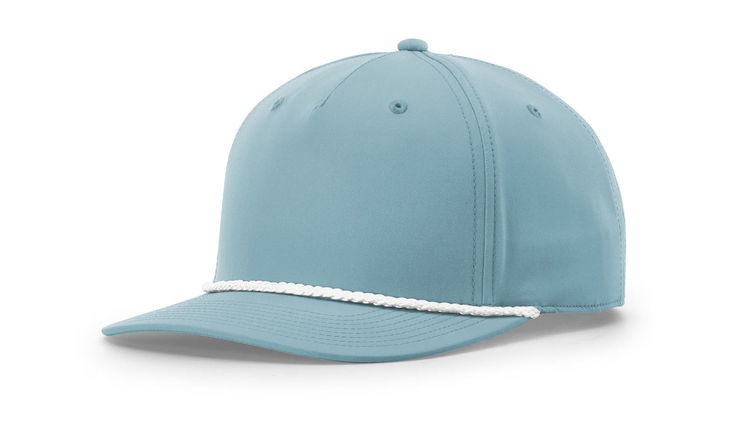 Richardson 258 Five Panel Classic Rope Cap in Smoke Blue/White