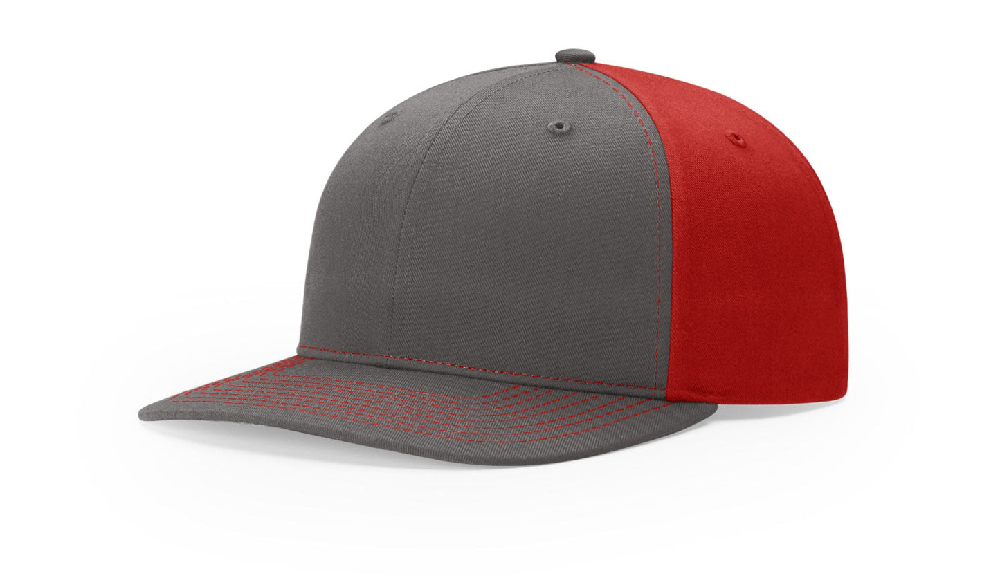 Richardson 312 Twill Back Trucker Hat - Charcoal/Red