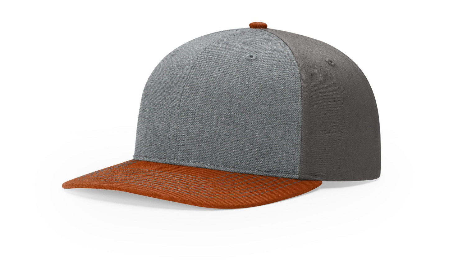 Richardson 312 Twill Back Trucker Hat - Heather Grey/Charcoal/Dark Orange