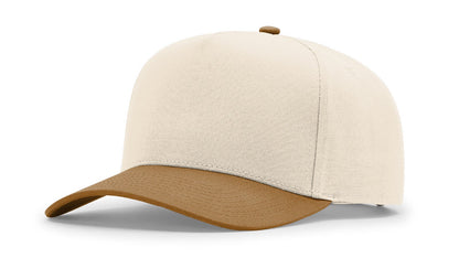 Richardson 323FPC Cream/Caramel full fabric 5 panel snapback hat