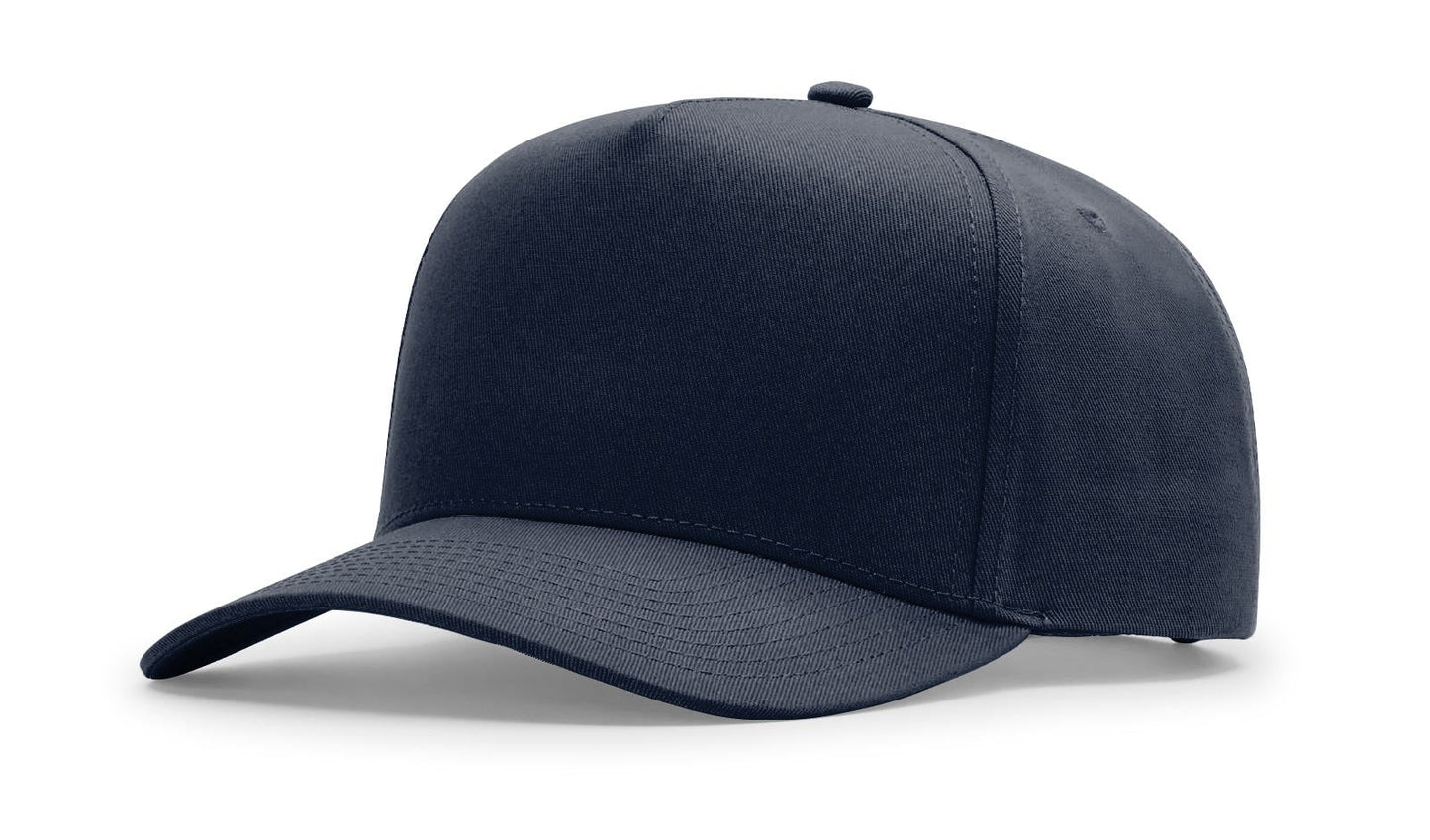 Richardson 323FPC Navy full fabric 5 panel snapback hat