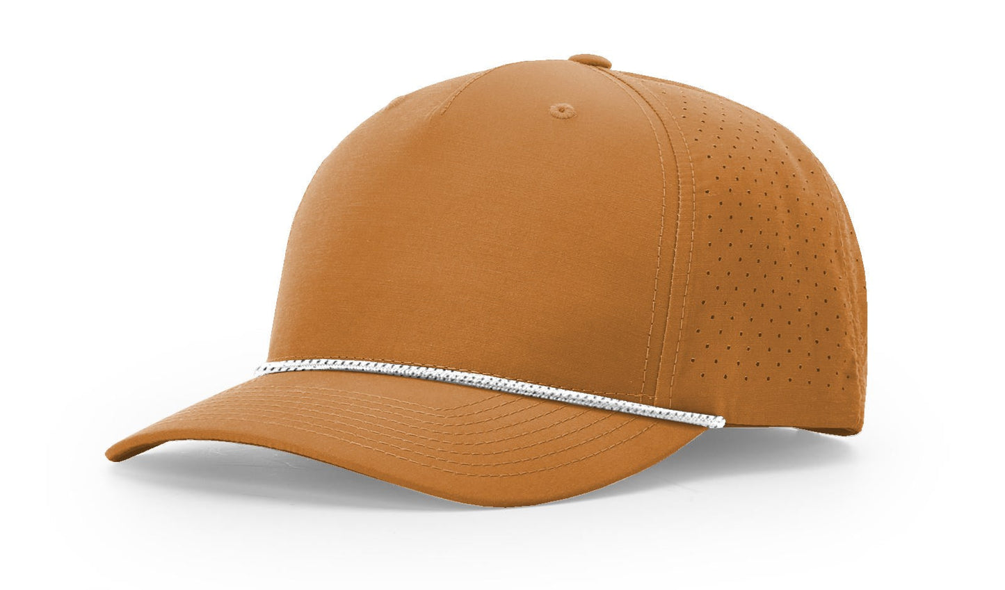 Richardson 355 Laser Perf Performance Rope Hat in Clay/White-Black