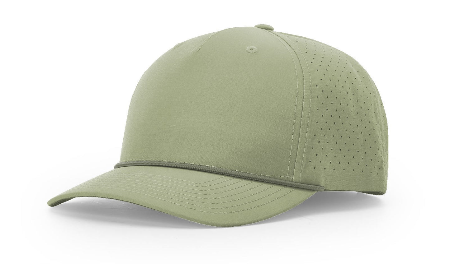 Richardson 355 Laser Perf Performance Rope Hat in Light Olive/Olive