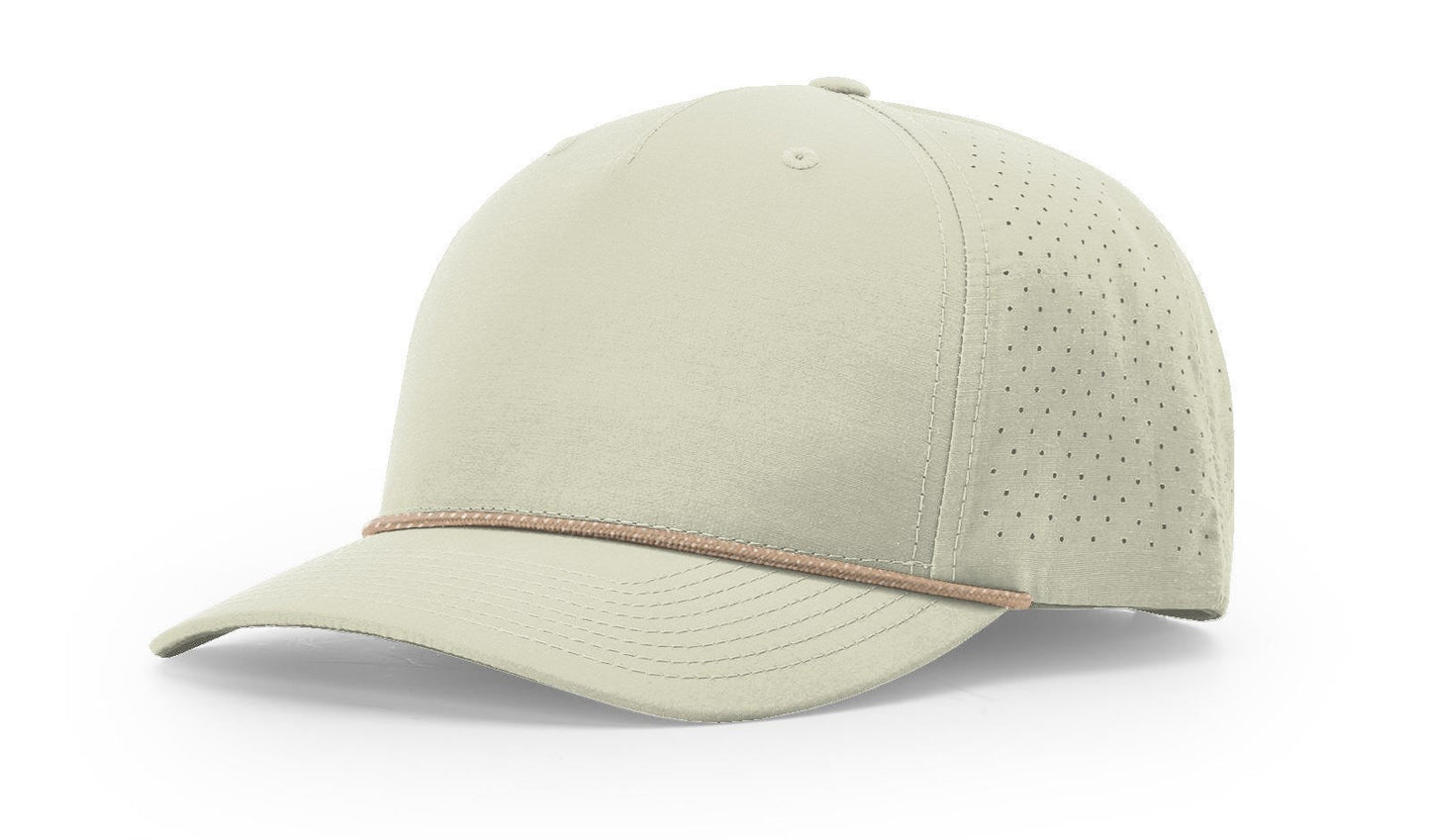 Richardson 355 Laser Perf Performance Rope Hat in Oat Milk/Elmwood-White