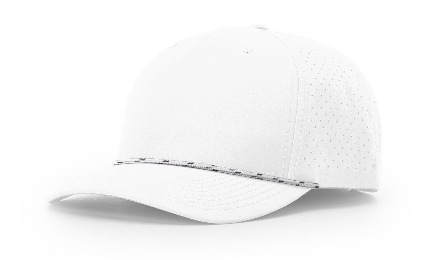 Richardson 355 Laser Perf Performance Rope Hat in White/White-Black