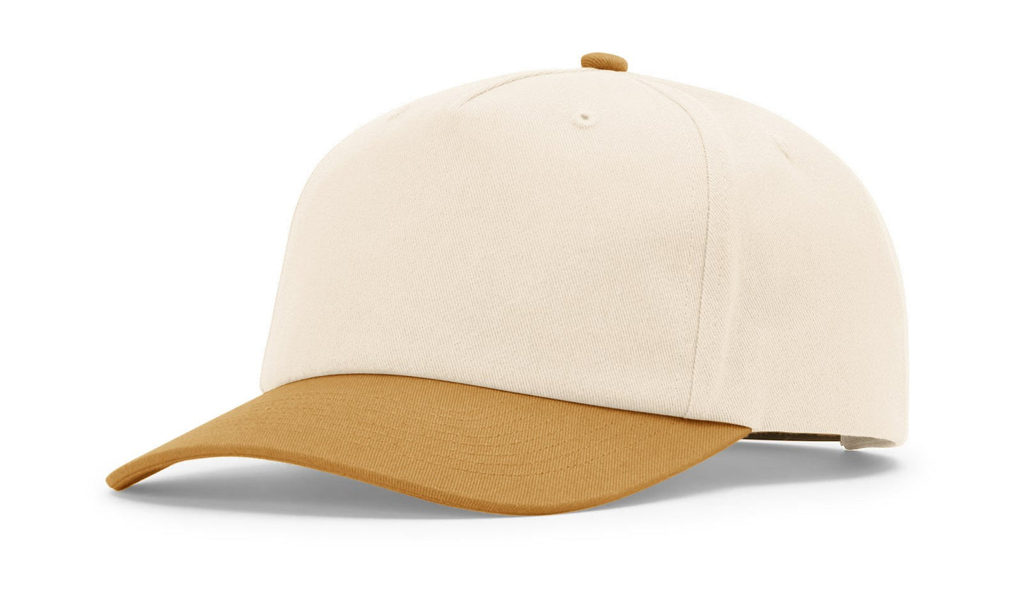 Richardson 356 Five Panel Relaxed Gramps Cap in Cream/Wheat