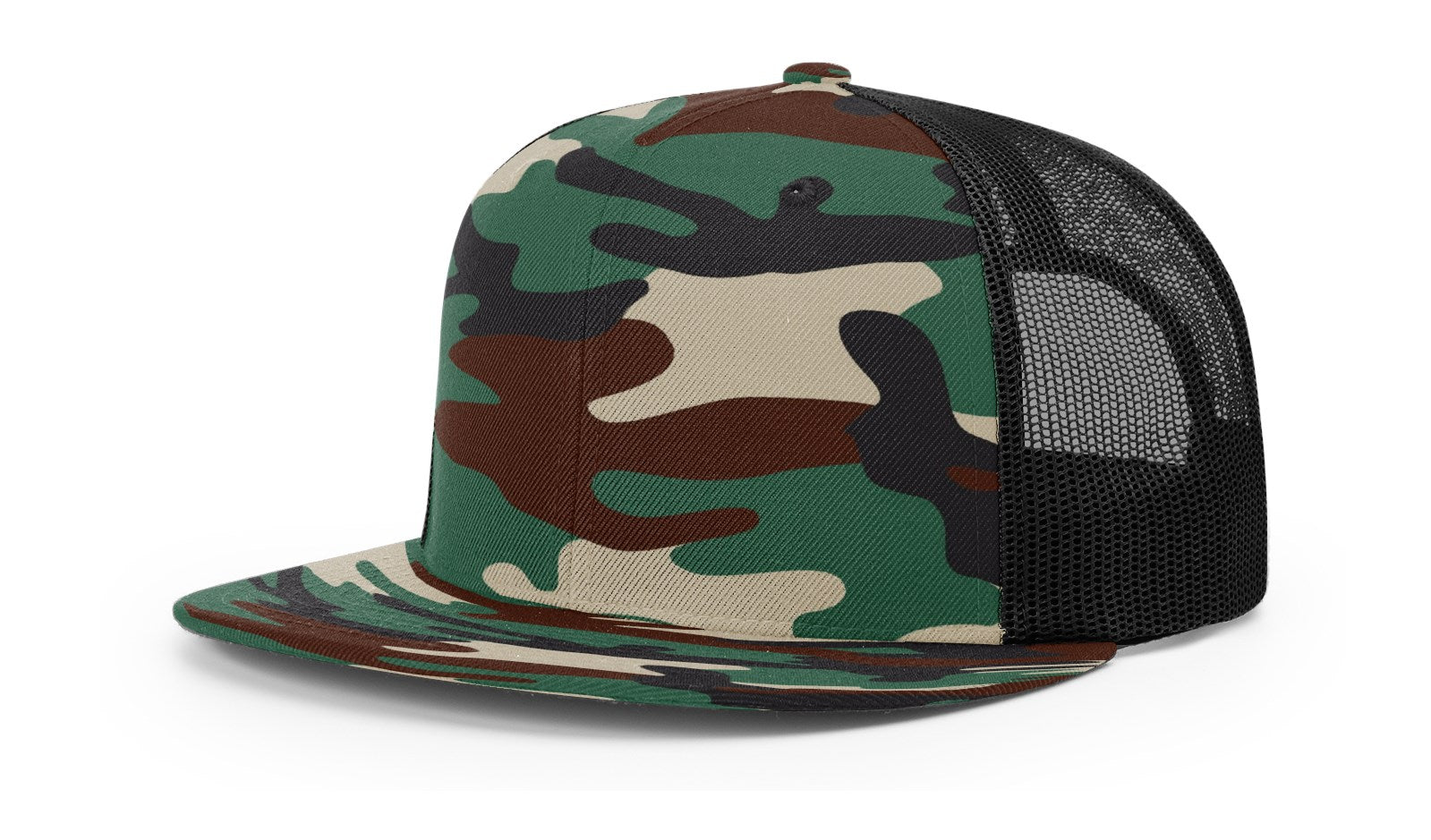 Richardson 511 Wool Blend Trucker Hat - Green Camo/Black