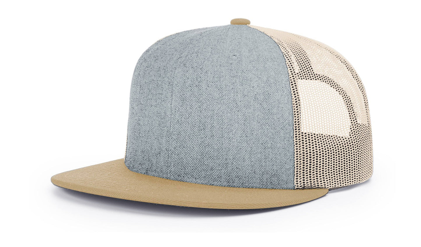 Richardson 511 Wool Blend Trucker Hat - Heather Grey/Birch/Biscuit