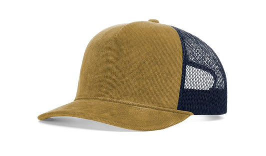 Richardson 930 Troutdale Corduroy Trucker Hat - Amber Gold/Navy