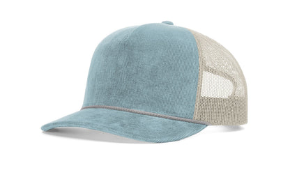 Richardson 930 Troutdale Corduroy Trucker Hat - Light Blue/Sand