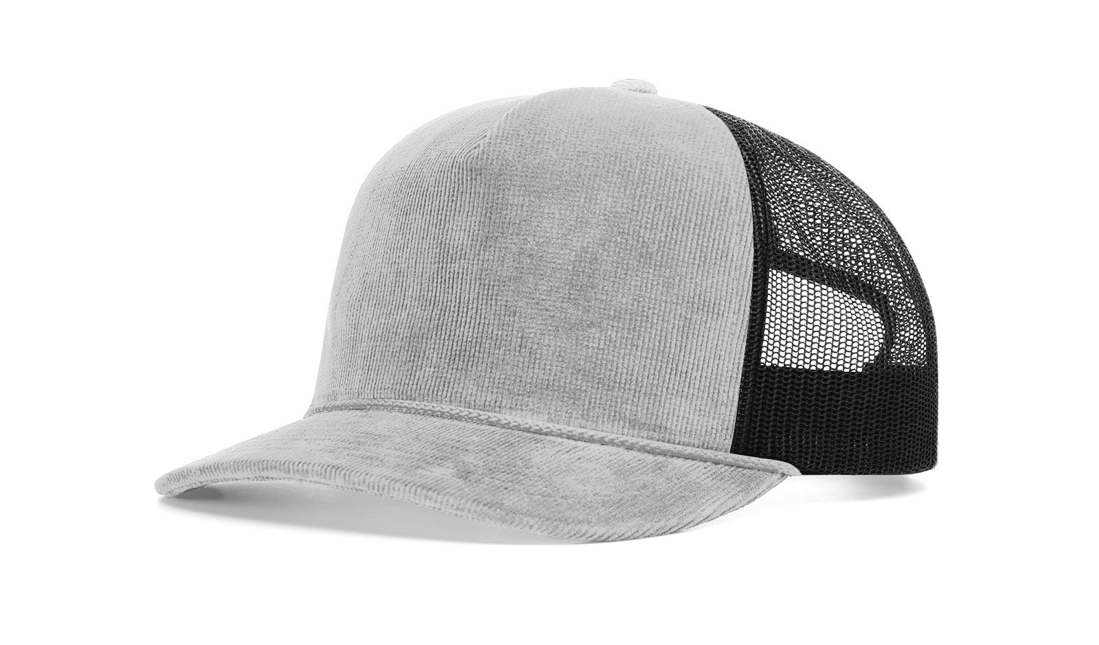 Richardson 930 Troutdale Corduroy Trucker Hat - Light Grey/Black