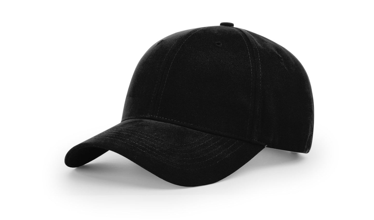 Richardson R75S Black Casual Twill Snapback Hat